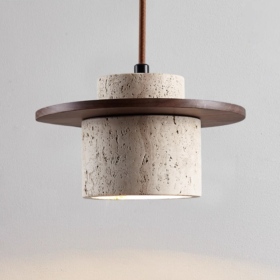 Suspension en Travertin | Design en Pierre Naturelle pour Îlot de Cuisine et Salle à Manger