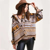 Veste en Jean Vintage Aztec avec Col – Doublée en Laine, Coupe Ample, Manches Longues pour un Style Streetwear Tendance