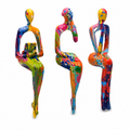 Youri | Ensemble de statuettes abstraites en couleurs vives