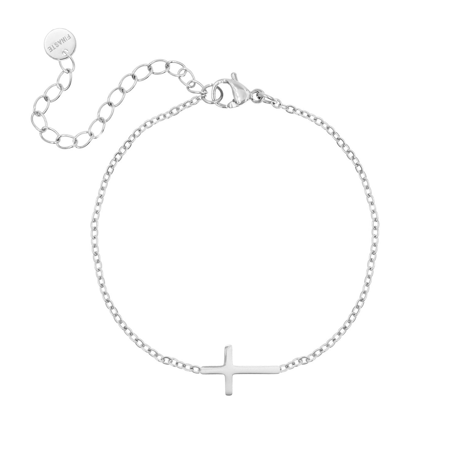 Bracelet croix en or et argent