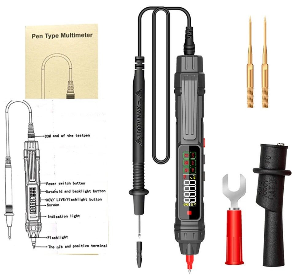 Stylo Multimètre Numérique Intelligent - Testeur de Tension Sans Contact avec 6000 Comptages & Plage Automatique