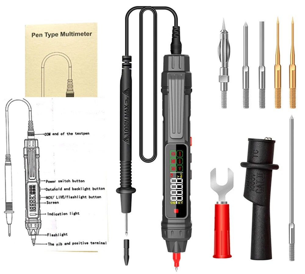 Stylo Multimètre Numérique Intelligent - Testeur de Tension Sans Contact avec 6000 Comptages & Plage Automatique