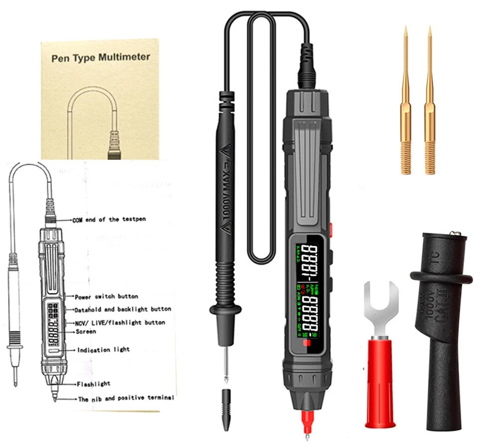 Stylo Multimètre Numérique Intelligent - Testeur de Tension Sans Contact avec 6000 Comptages & Plage Automatique