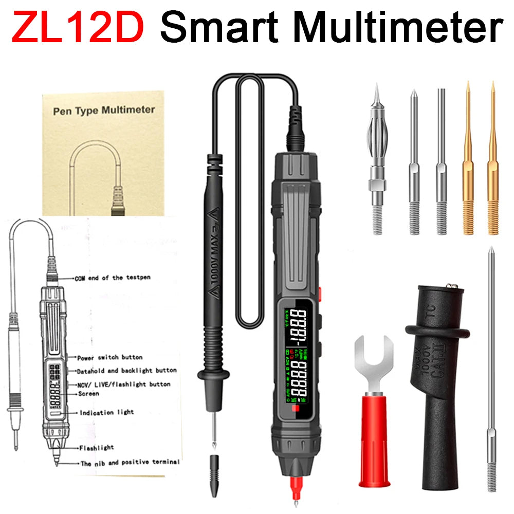 Stylo Multimètre Numérique Intelligent - Testeur de Tension Sans Contact avec 6000 Comptages & Plage Automatique