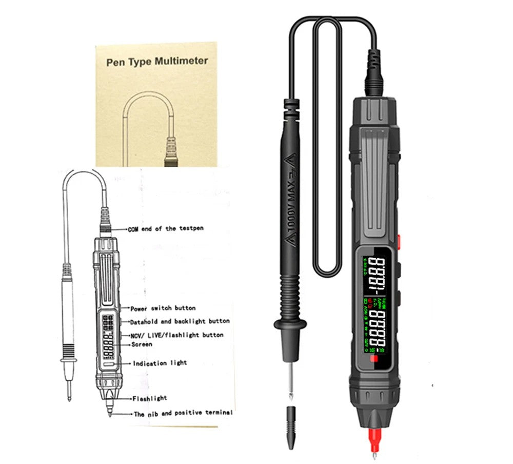 Stylo Multimètre Numérique Intelligent - Testeur de Tension Sans Contact avec 6000 Comptages & Plage Automatique